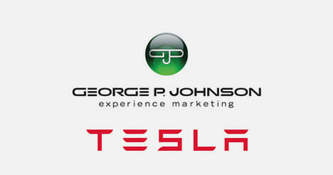 George P Johnson Experience Marketing Logo with TESLA Logo
