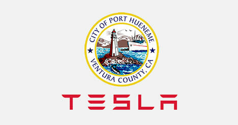 City of Port Hueneme Ventura Counta, CA Seal with TESLA Logo