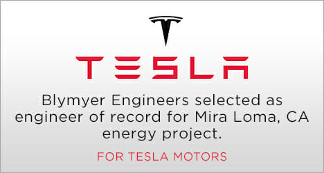 Tesla Logo: Blymyer Engineers selected as engineer of record for Mira Loma, CA energy project for Tesla Motors