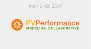 May 9-10, 2017 PV Performance Modeling Collaborative Logo