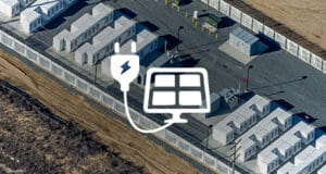 Aerial photo of a battery energy storage facility