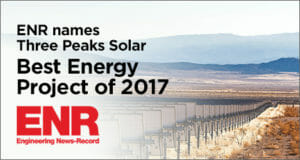 ENR (Engineering News-Record) Names Three Peaks Solar Best Energy Project of 2018
